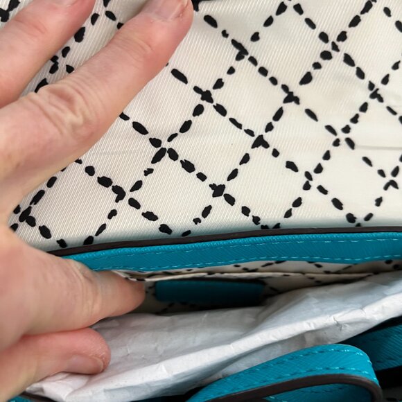 NWT Kate Spade Newbury Lane Sally crossbody bag in turquoise saffiano leather - Picture 4 of 4